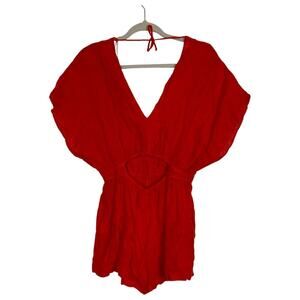 Zara Red V-Neck Romper